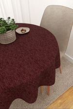 Vorschau Mazatlan #3J von Lysel - Tischdecke rund in perlweiß rotbraun