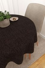 Vorschau Mazatlan #3J von Lysel - Tischdecke rund in perlweiß schokobraun