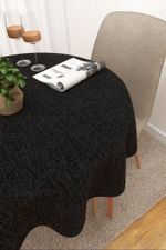 Vorschau Mazatlan #3J von Lysel - Tischdecke rund in perlweiß schwarz