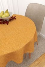 Vorschau Mazatlan #3J von Lysel - Tischdecke rund in perlweiß sonnengelb