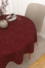 Vorschau Mazatlan #3J von Lysel - Tischdecke rund in perlweiß weinrot