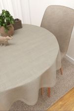 Vorschau Ninou #3J von Lysel - Tischdecke rund in hellgrau beige