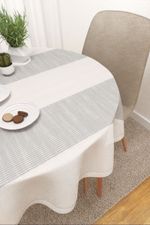 Vorschau Sirasso #3J von Lysel - Tischdecke rund in Weiß Grau