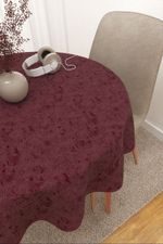 Vorschau Rosebud #3J von Lysel - Tischdecke rund in apfelgrün bordeauxrot