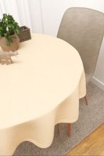 Vorschau Rosebud #3J von Lysel - Tischdecke rund in apfelgrün elfenbein