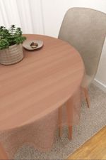 Vorschau Santani #3J von Lysel - Tischdecke rund in blaulila blassbraun