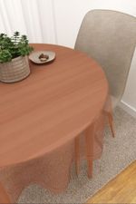 Vorschau Santani #3J von Lysel - Tischdecke rund in blaulila rehbraun