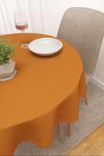 Vorschau Scuro #3J von Lysel - Tischdecke rund in blaugrau apricot