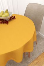 Vorschau Scuro #3J von Lysel - Tischdecke rund in blaugrau goldgelb