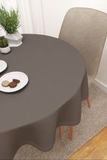 Vorschau Scuro #3J von Lysel - Tischdecke rund in blaugrau steingrau