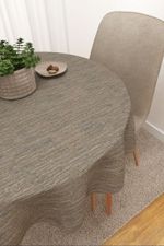 Vorschau Tijuana  #3J von Lysel - Tischdecke rund in perlweiß graubraun