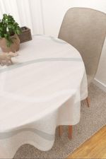 Vorschau Bergsväg #3J von Lysel - Tischdecke rund in reinweiß steingrau