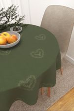Vorschau Zahora #3J von Lysel - Tischdecke rund in rot jagdgrün