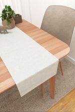 Vorschau Grimsey #3J von Lysel - Tischläufer in reinweiß beigegrau