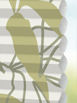 Stoff Plissee Ma&szlig;anfertigung DUETTE® Blätter grün 2735 A001